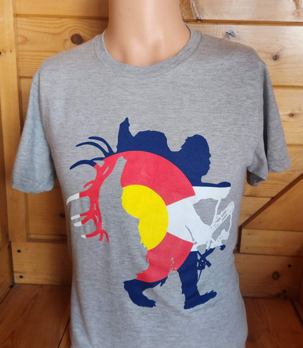 Colorado Flag Sasquatch Elk Hunter Shirt