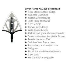 Load image into Gallery viewer, GrizzlyStik Silver Flame Broadheads
